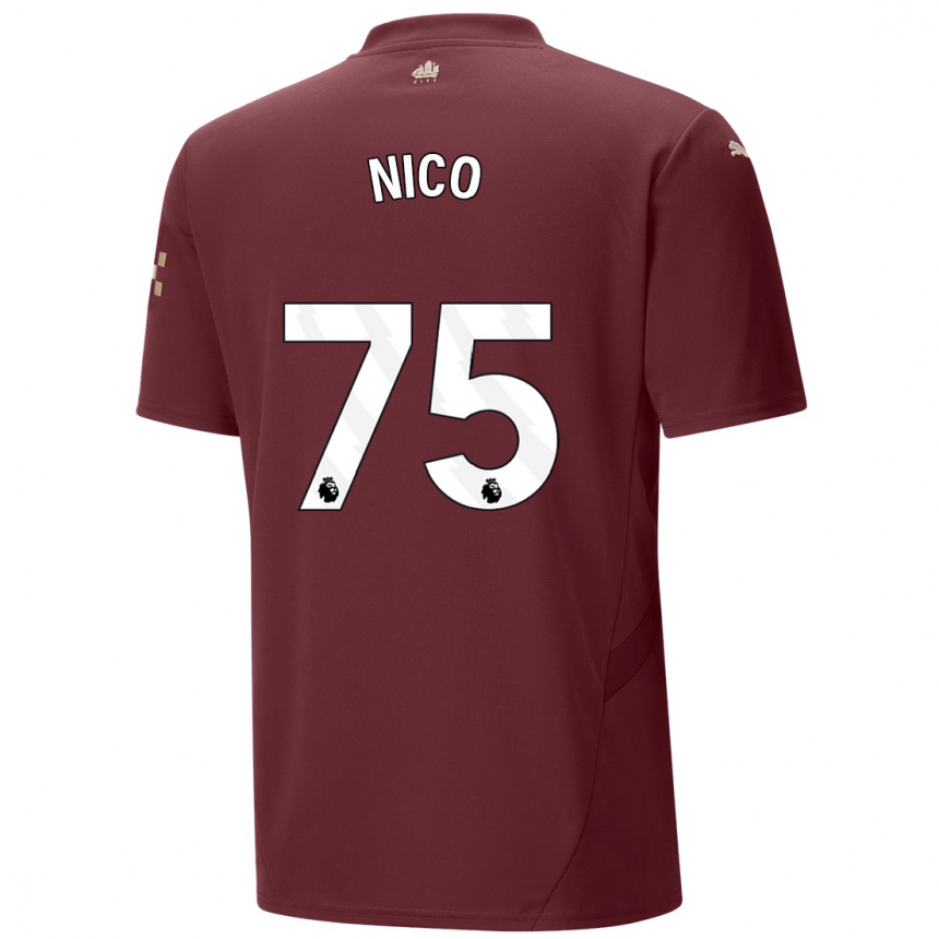 Hombre Fútbol Camiseta Nico O'reilly #75 Granate Equipación Tercera 2024/25 Perú