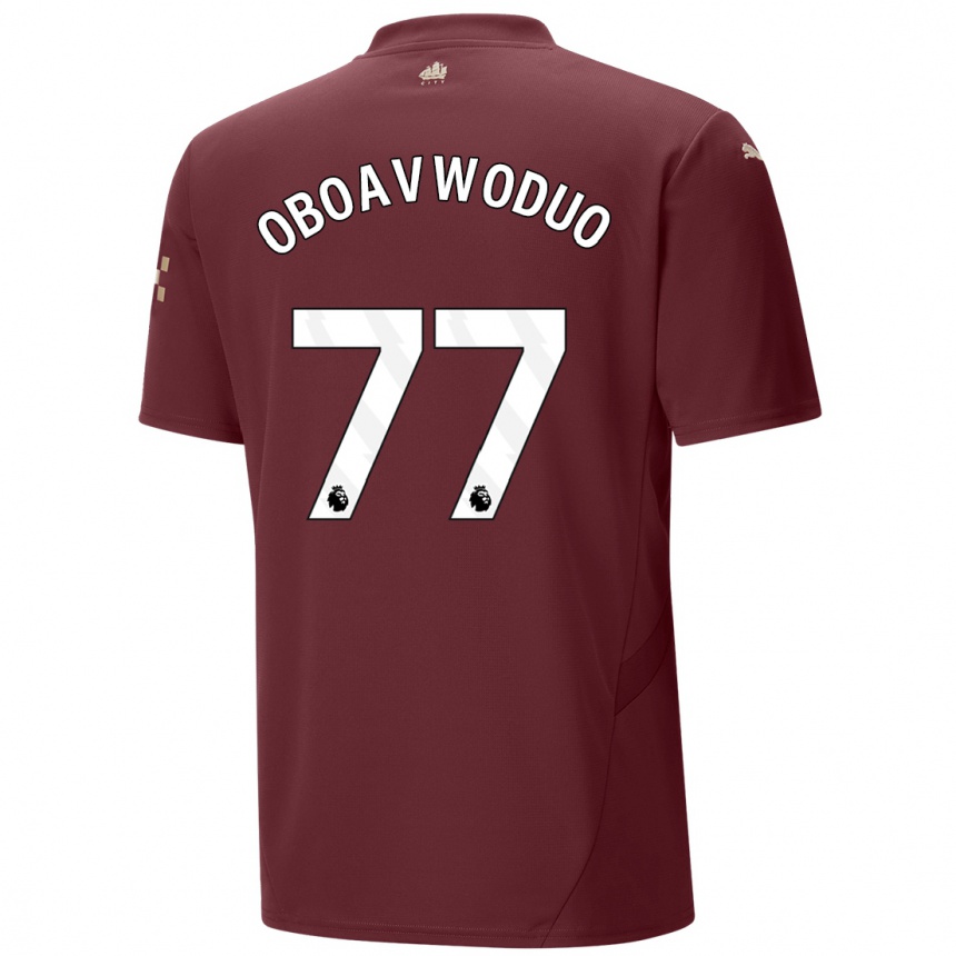 Hombre Fútbol Camiseta Justin Oboavwoduo #77 Granate Equipación Tercera 2024/25 Perú