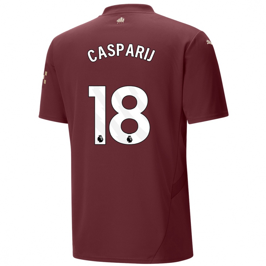 Hombre Fútbol Camiseta Kerstin Casparij #18 Granate Equipación Tercera 2024/25 Perú