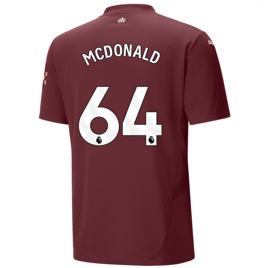 Hombre Fútbol Camiseta Rowan Mcdonald #64 Granate Equipación Tercera 2024/25 Perú