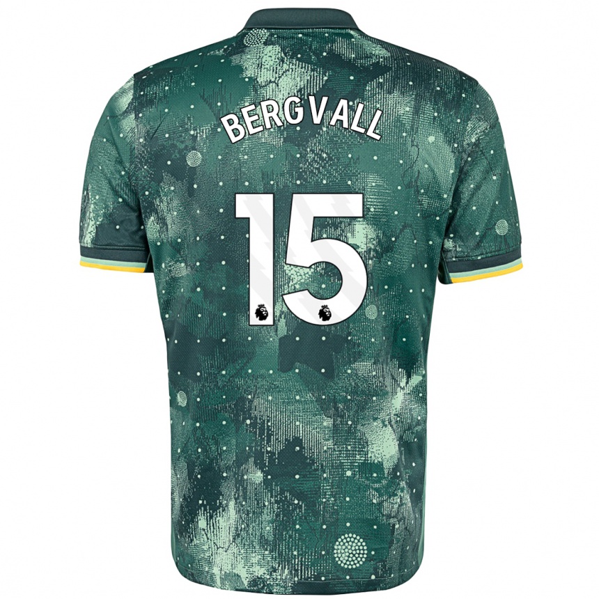 Hombre Fútbol Camiseta Lucas Bergvall #15 Verde Menta Equipación Tercera 2024/25 Perú