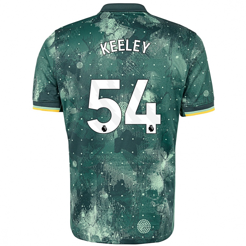 Hombre Fútbol Camiseta Josh Keeley #54 Verde Menta Equipación Tercera 2024/25 Perú