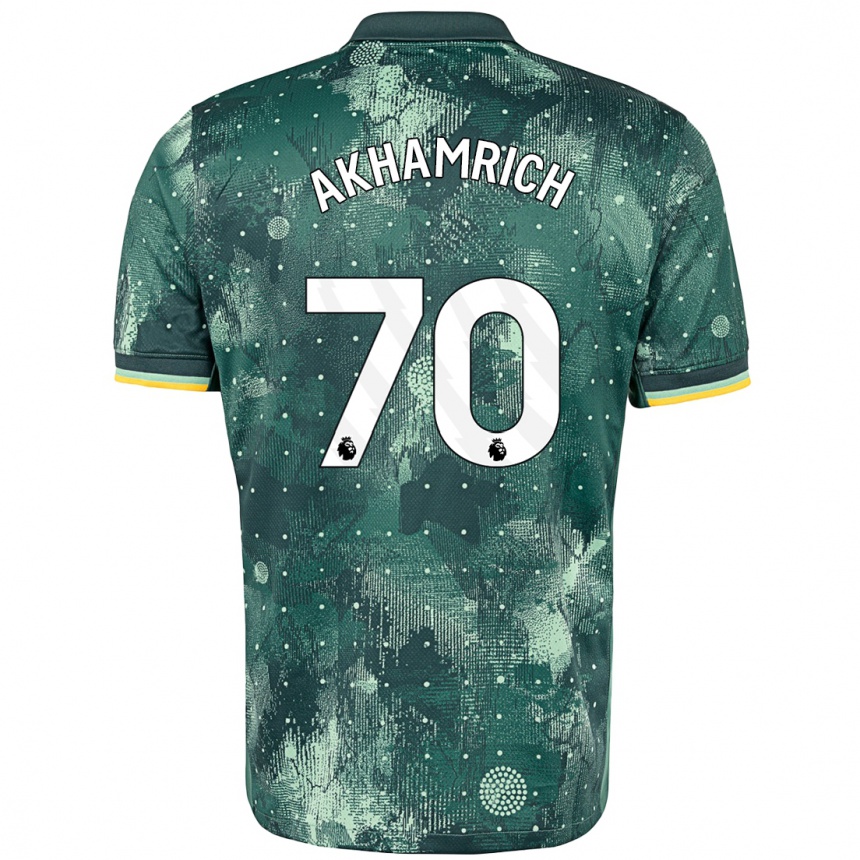 Hombre Fútbol Camiseta Yusuf Akhamrich #70 Verde Menta Equipación Tercera 2024/25 Perú