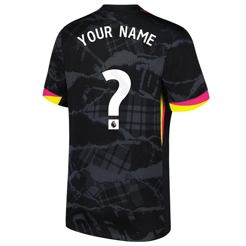 Hombre Fútbol Camiseta Su Nombre #0 Negro Rosa Equipación Tercera 2024/25 Perú