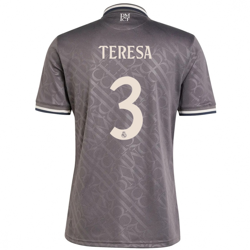 Hombre Fútbol Camiseta Teresa Abelleira #3 Carbón Equipación Tercera 2024/25 Perú