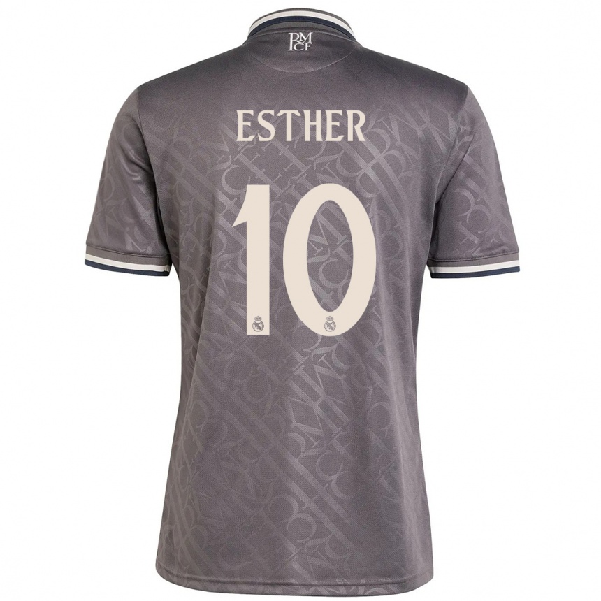 Hombre Fútbol Camiseta Esther Gonzalez #10 Carbón Equipación Tercera 2024/25 Perú