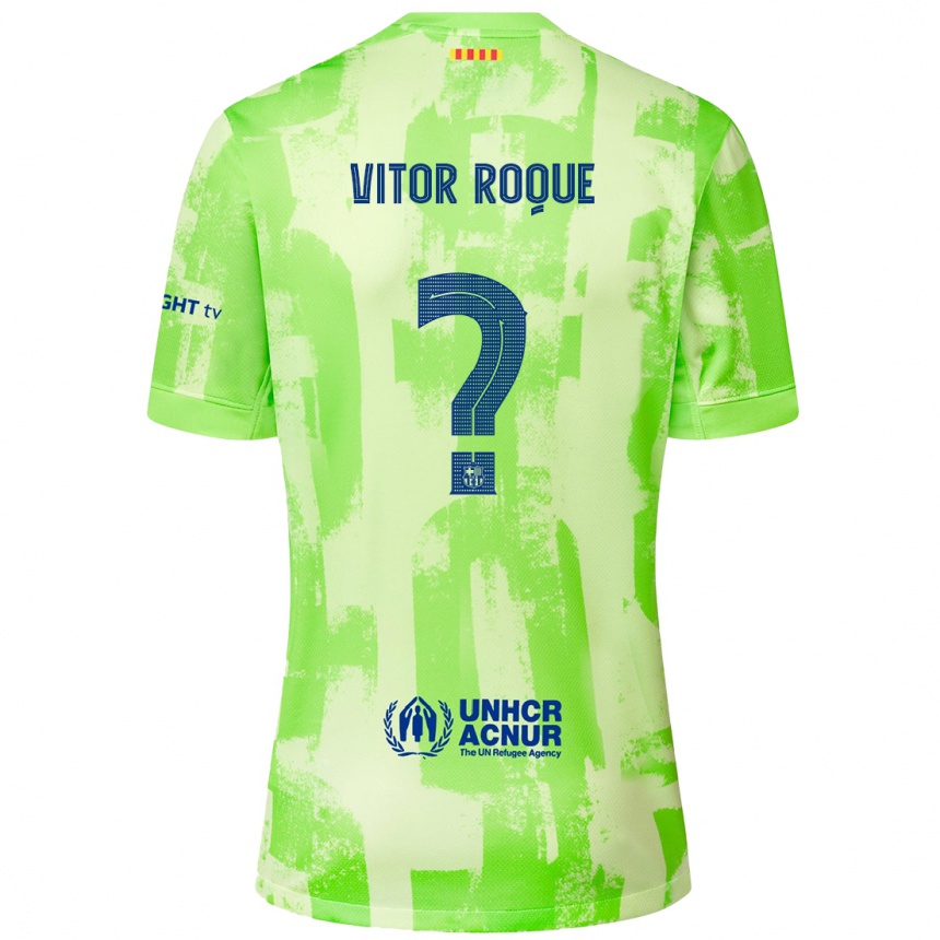 Hombre Fútbol Camiseta Vitor Roque #8 Lima Equipación Tercera 2024/25 Perú