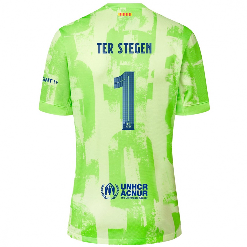 Hombre Fútbol Camiseta Marc-Andre Ter Stegen #1 Lima Equipación Tercera 2024/25 Perú