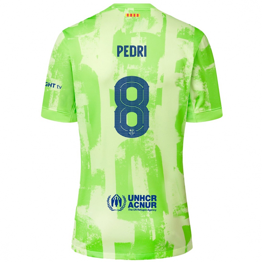 Hombre Fútbol Camiseta Pedri #8 Lima Equipación Tercera 2024/25 Perú