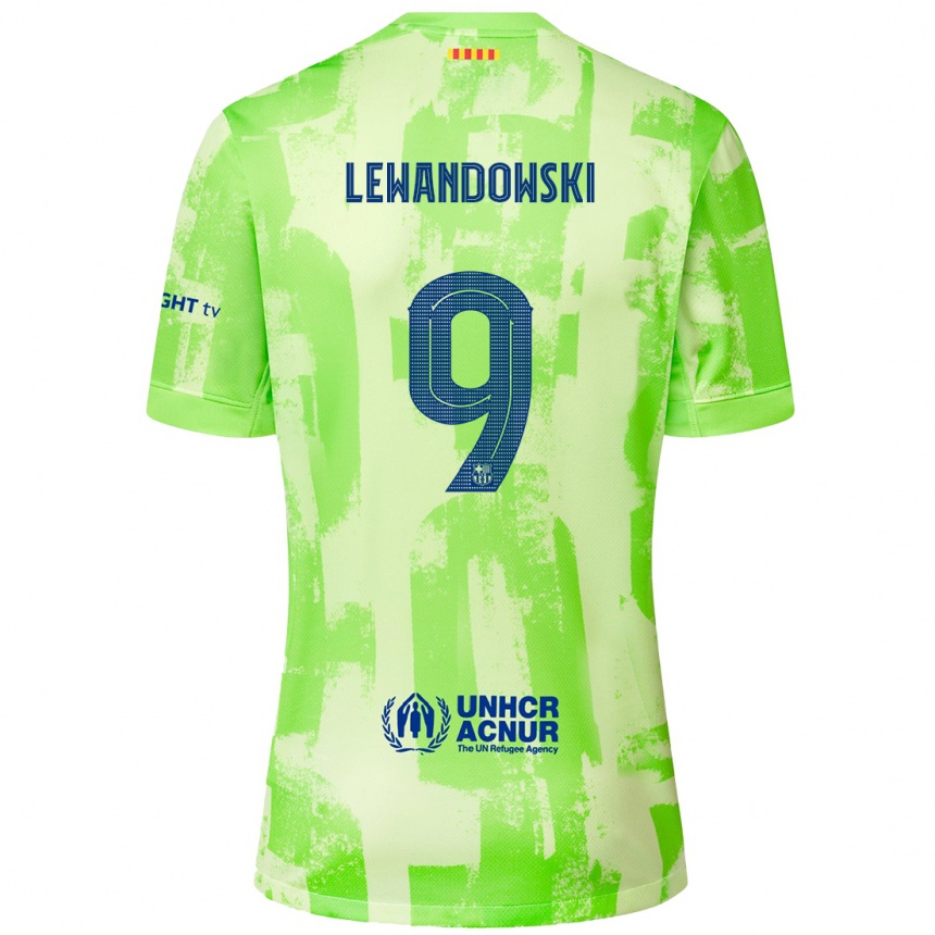 Hombre Fútbol Camiseta Robert Lewandowski #9 Lima Equipación Tercera 2024/25 Perú