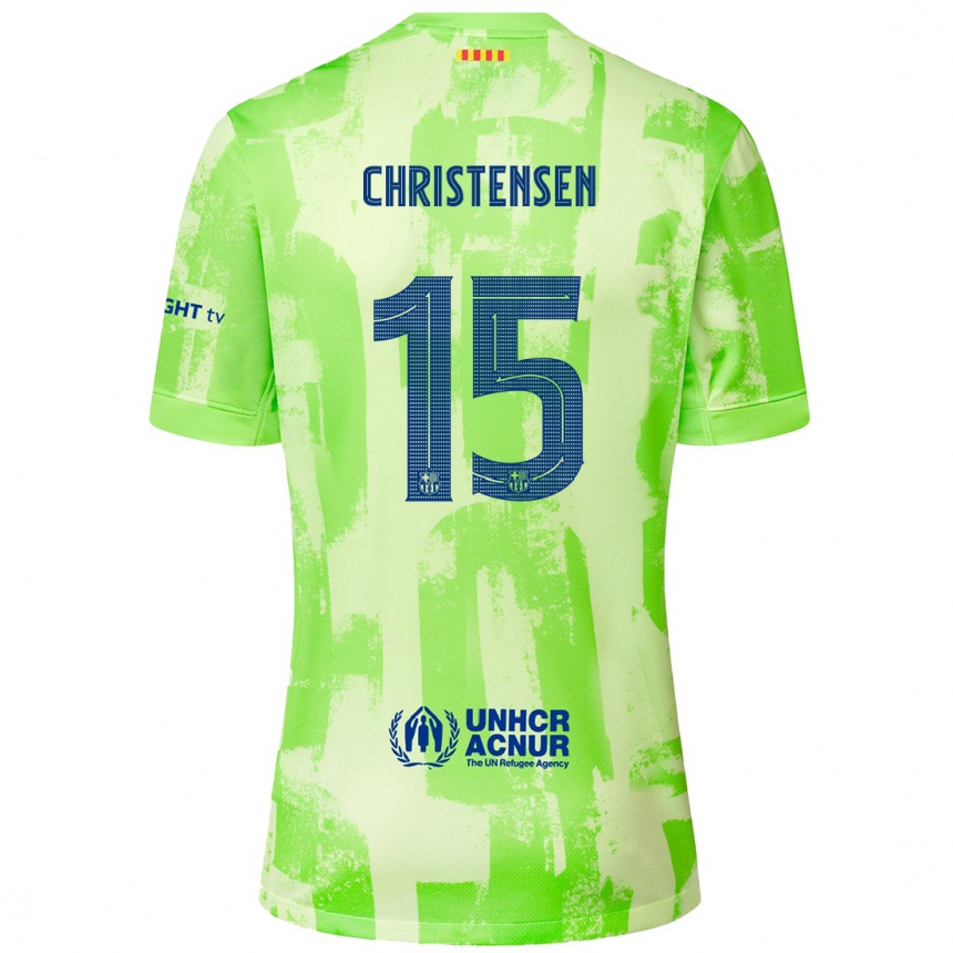 Hombre Fútbol Camiseta Andreas Christensen #15 Lima Equipación Tercera 2024/25 Perú