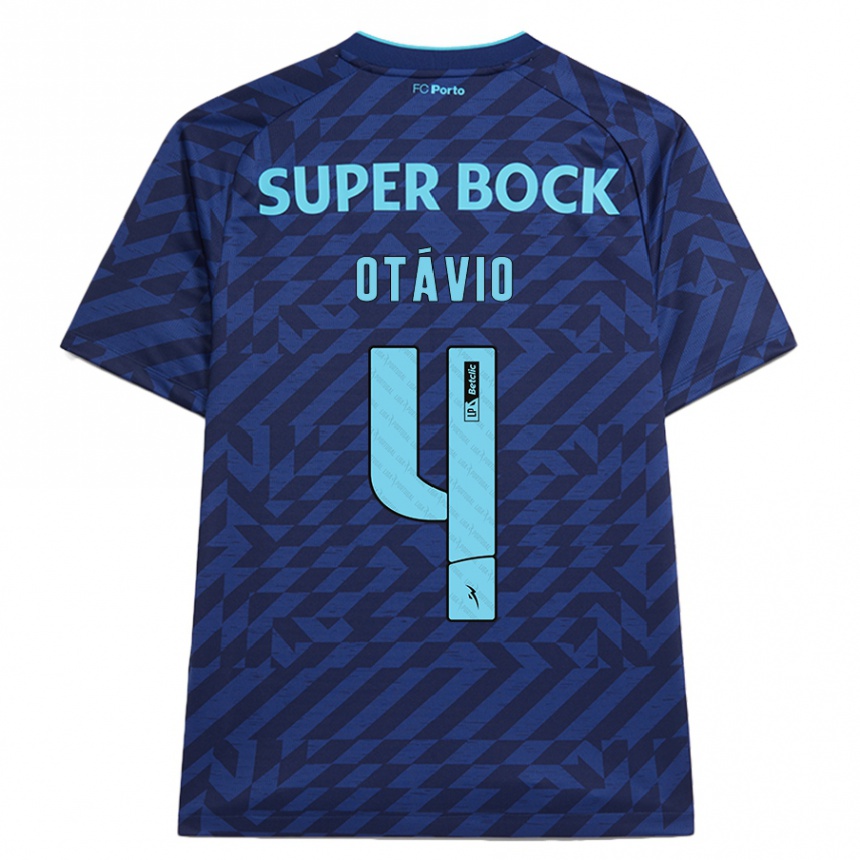 Hombre Fútbol Camiseta Otávio #4 Azul Marino Equipación Tercera 2024/25 Perú