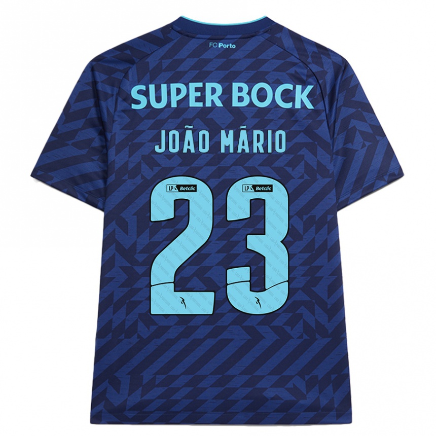 Hombre Fútbol Camiseta João Mário #23 Azul Marino Equipación Tercera 2024/25 Perú