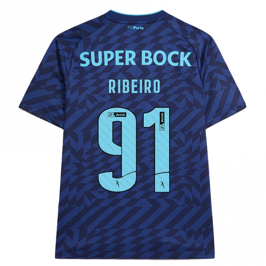 Hombre Fútbol Camiseta Gonçalo Ribeiro #91 Azul Marino Equipación Tercera 2024/25 Perú