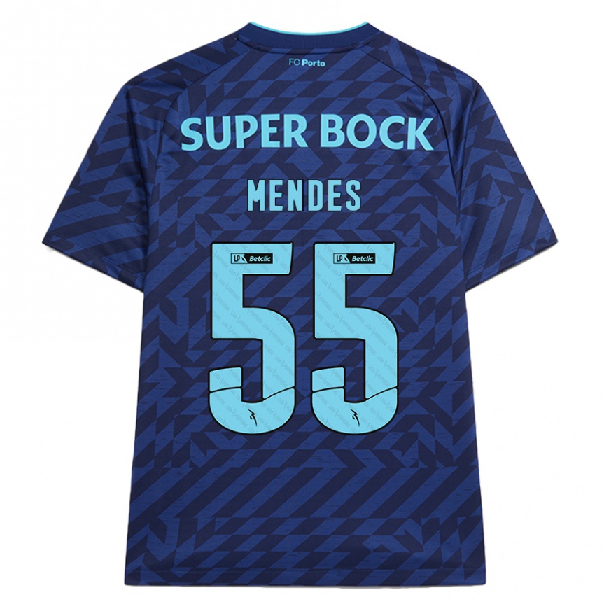 Hombre Fútbol Camiseta João Mendes #55 Azul Marino Equipación Tercera 2024/25 Perú