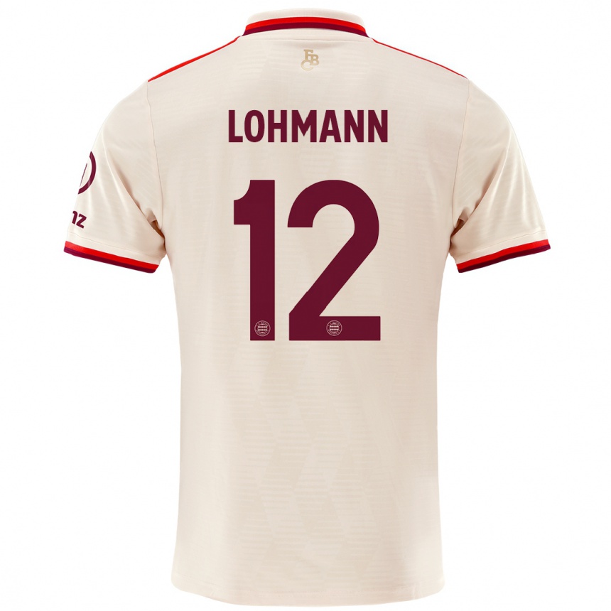 Hombre Fútbol Camiseta Sydney Lohmann #12 Lino Equipación Tercera 2024/25 Perú