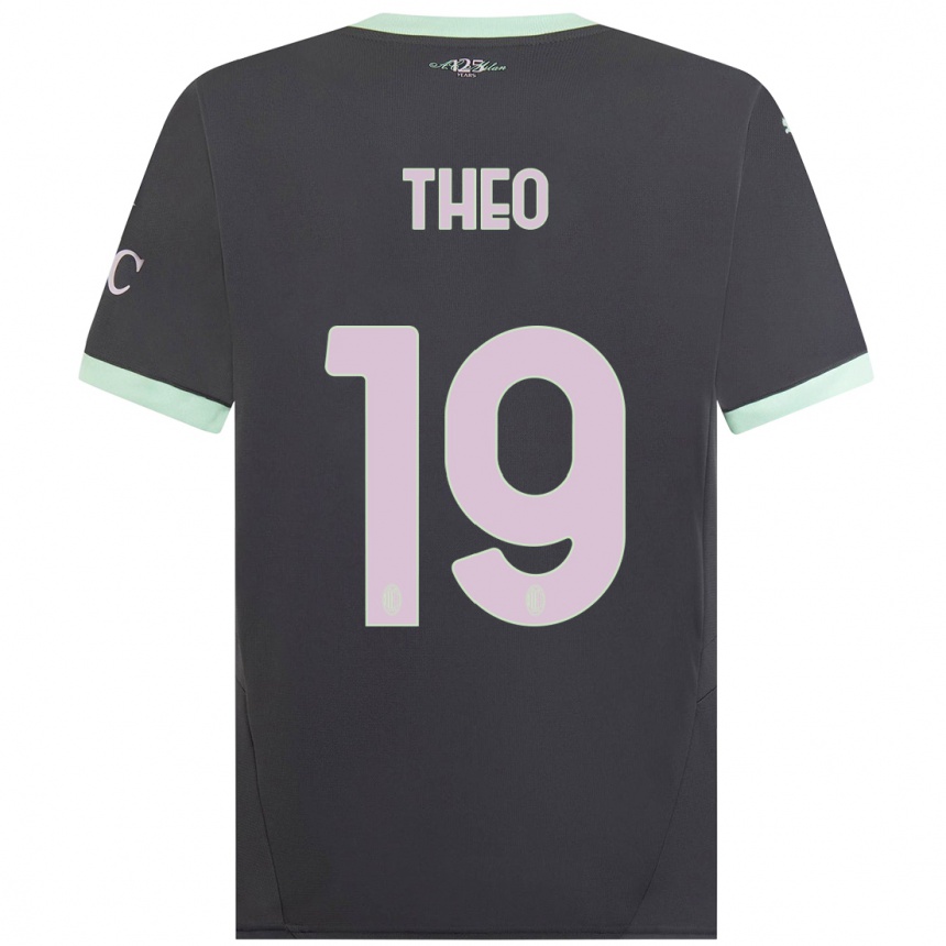 Hombre Fútbol Camiseta Theo Hernandez #19 Gris Equipación Tercera 2024/25 Perú