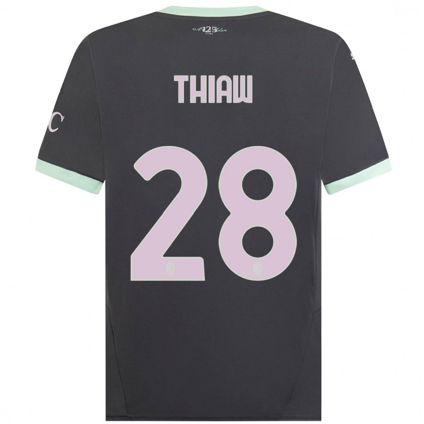 Hombre Fútbol Camiseta Malick Thiaw #28 Gris Equipación Tercera 2024/25 Perú