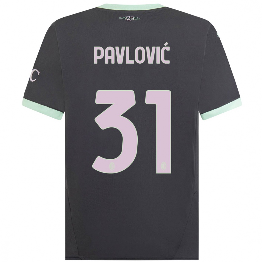 Hombre Fútbol Camiseta Strahinja Pavlović #31 Gris Equipación Tercera 2024/25 Perú