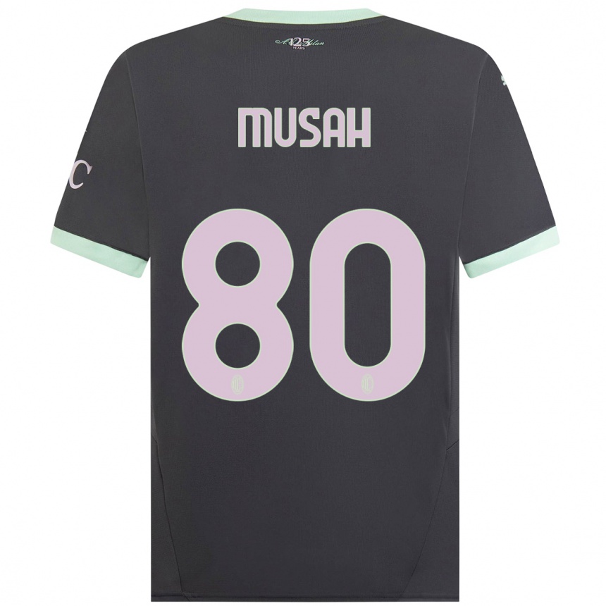 Hombre Fútbol Camiseta Yunus Musah #80 Gris Equipación Tercera 2024/25 Perú