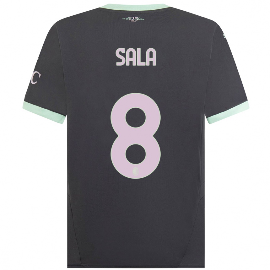 Hombre Fútbol Camiseta Emanuele Sala #8 Gris Equipación Tercera 2024/25 Perú