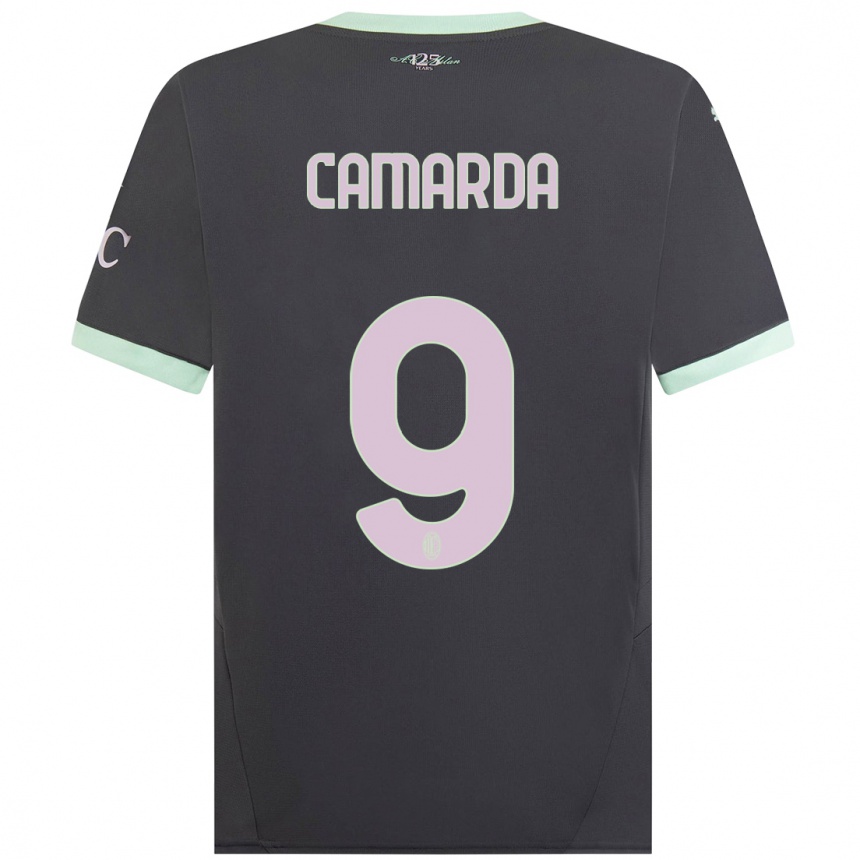 Hombre Fútbol Camiseta Francesco Camarda #9 Gris Equipación Tercera 2024/25 Perú