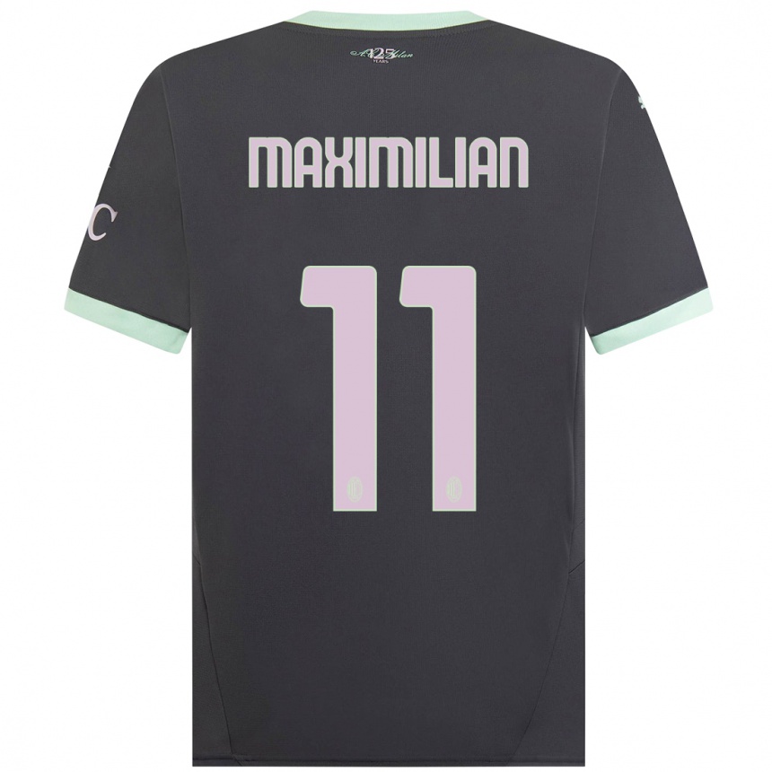 Hombre Fútbol Camiseta Maximilian Ibrahimović #11 Gris Equipación Tercera 2024/25 Perú