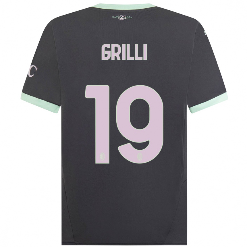 Hombre Fútbol Camiseta Lorenzo Grilli #19 Gris Equipación Tercera 2024/25 Perú