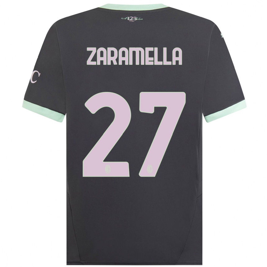 Hombre Fútbol Camiseta Mattia Zaramella #27 Gris Equipación Tercera 2024/25 Perú