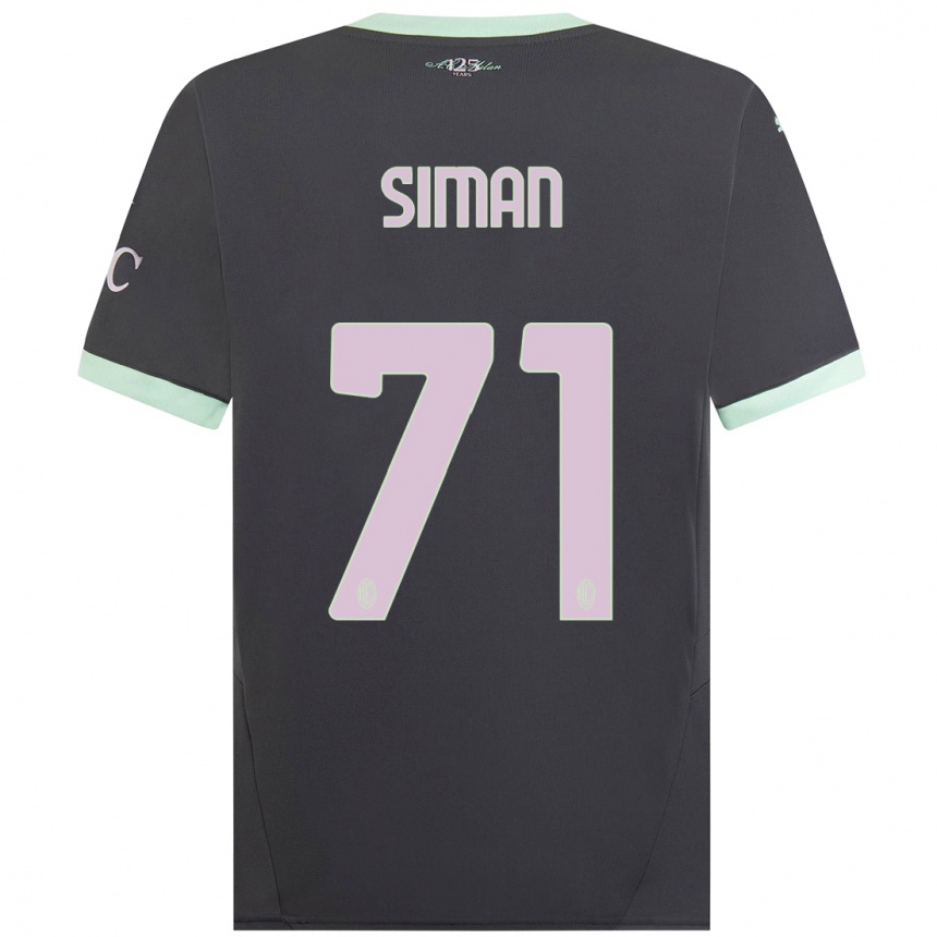 Hombre Fútbol Camiseta Alexandru Șiman #71 Gris Equipación Tercera 2024/25 Perú