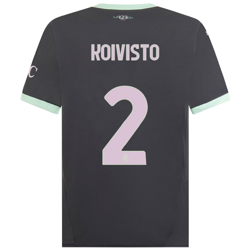 Hombre Fútbol Camiseta Emma Koivisto #2 Gris Equipación Tercera 2024/25 Perú