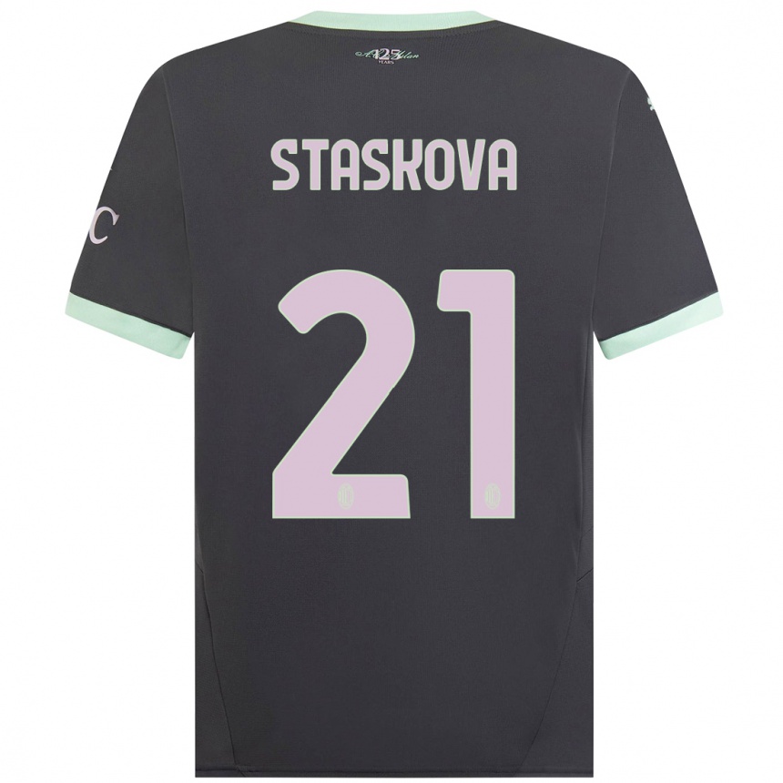 Hombre Fútbol Camiseta Andrea Stašková #21 Gris Equipación Tercera 2024/25 Perú