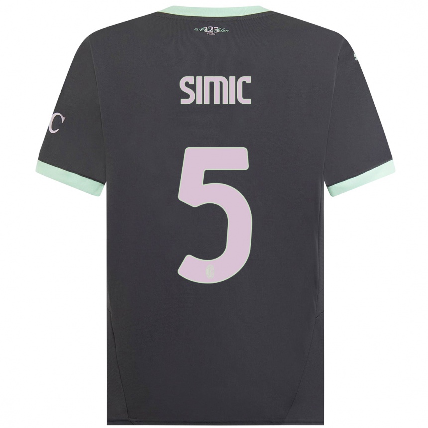 Hombre Fútbol Camiseta Jan-Carlo Simic #5 Gris Equipación Tercera 2024/25 Perú