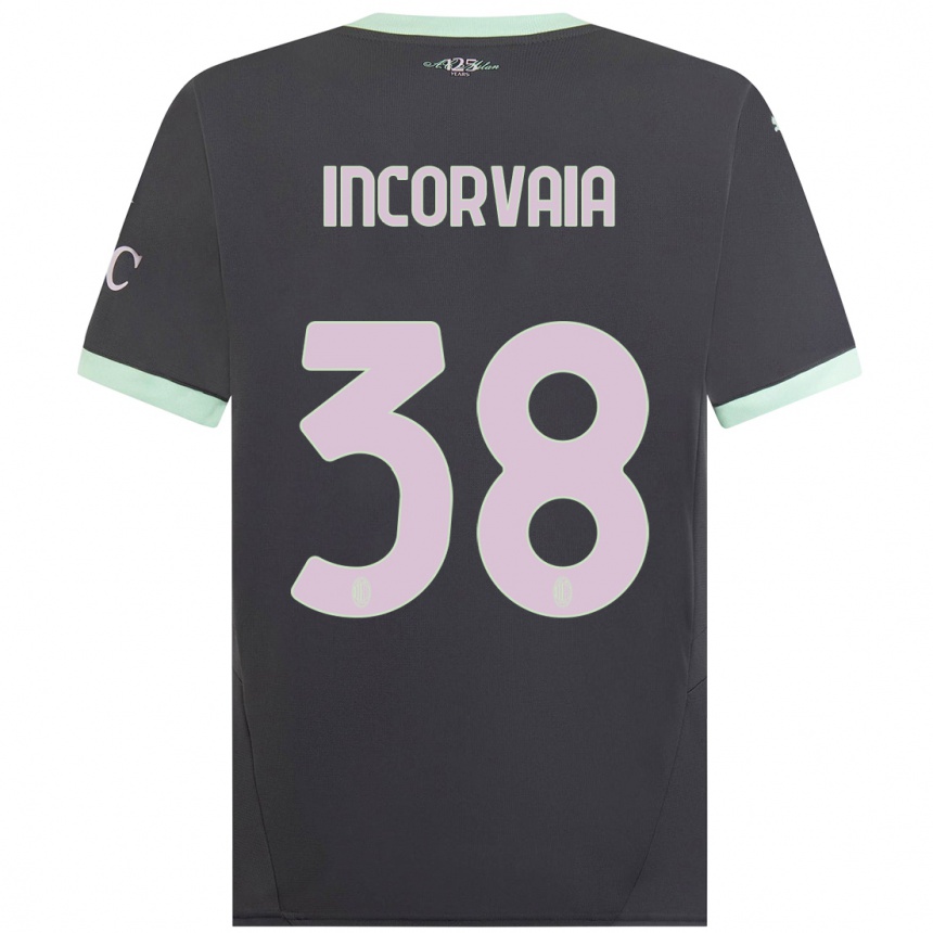 Hombre Fútbol Camiseta Giovanni Incorvaia #38 Gris Equipación Tercera 2024/25 Perú