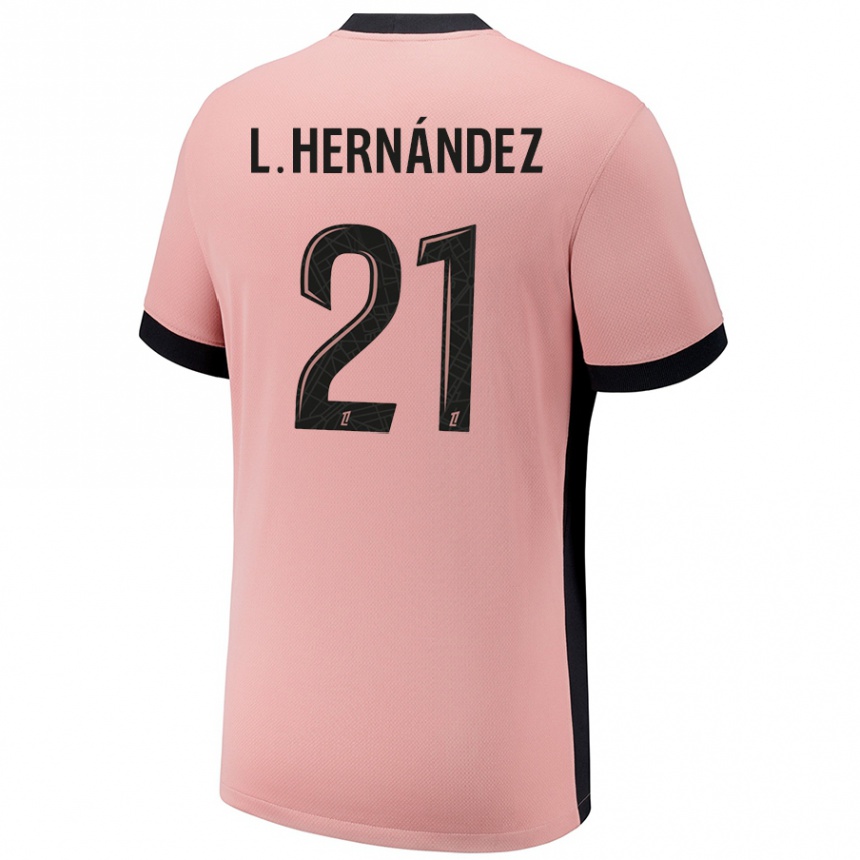 Hombre Fútbol Camiseta Lucas Hernandez #21 Rosa Óxido Equipación Tercera 2024/25 Perú