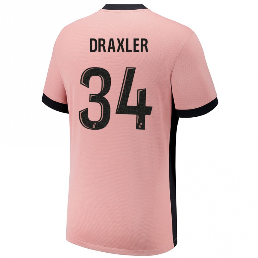 Hombre Fútbol Camiseta Julian Draxler #34 Rosa Óxido Equipación Tercera 2024/25 Perú