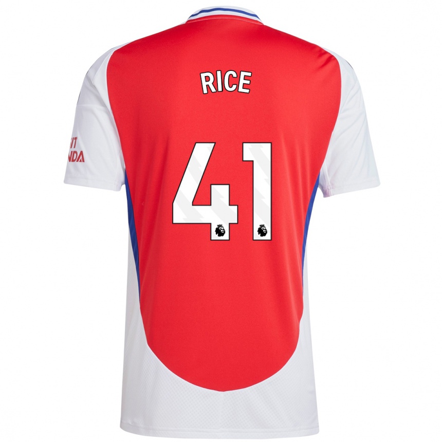 Mujer Fútbol Camiseta Declan Rice #41 Rojo Blanco 1ª Equipación 2024/25 Perú