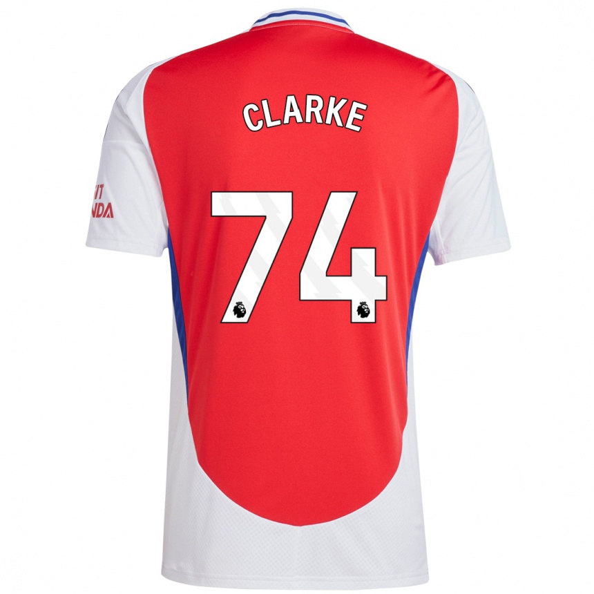 Mujer Fútbol Camiseta Brayden Clarke #74 Rojo Blanco 1ª Equipación 2024/25 Perú