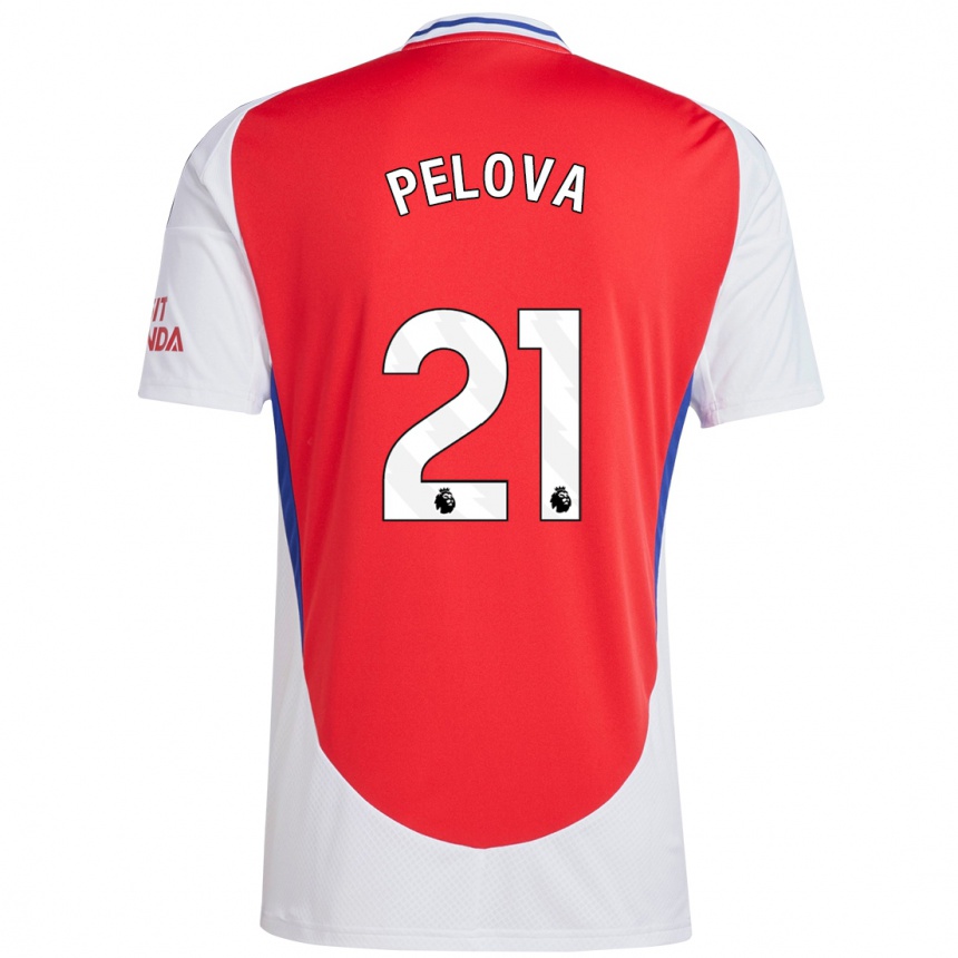 Mujer Fútbol Camiseta Victoria Pelova #21 Rojo Blanco 1ª Equipación 2024/25 Perú