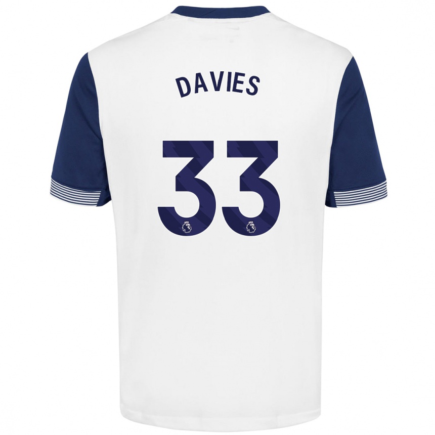 Mujer Fútbol Camiseta Ben Davies #33 Blanco Azul 1ª Equipación 2024/25 Perú