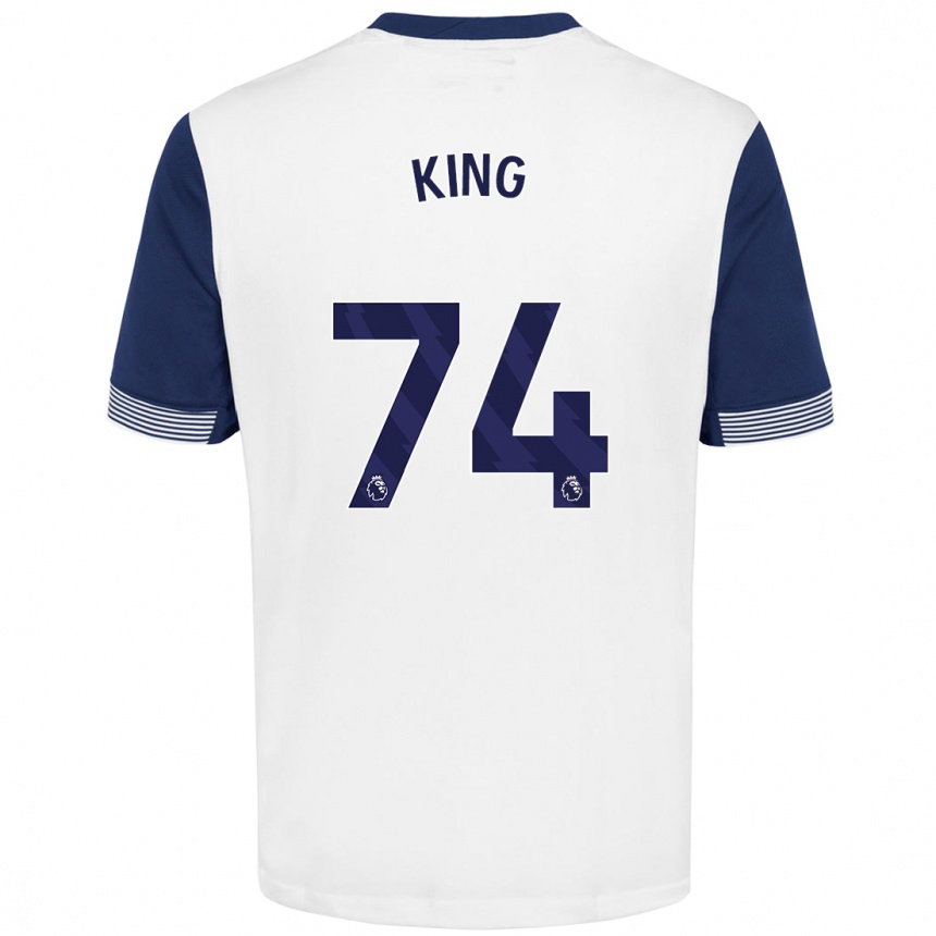 Mujer Fútbol Camiseta Maeson King #74 Blanco Azul 1ª Equipación 2024/25 Perú