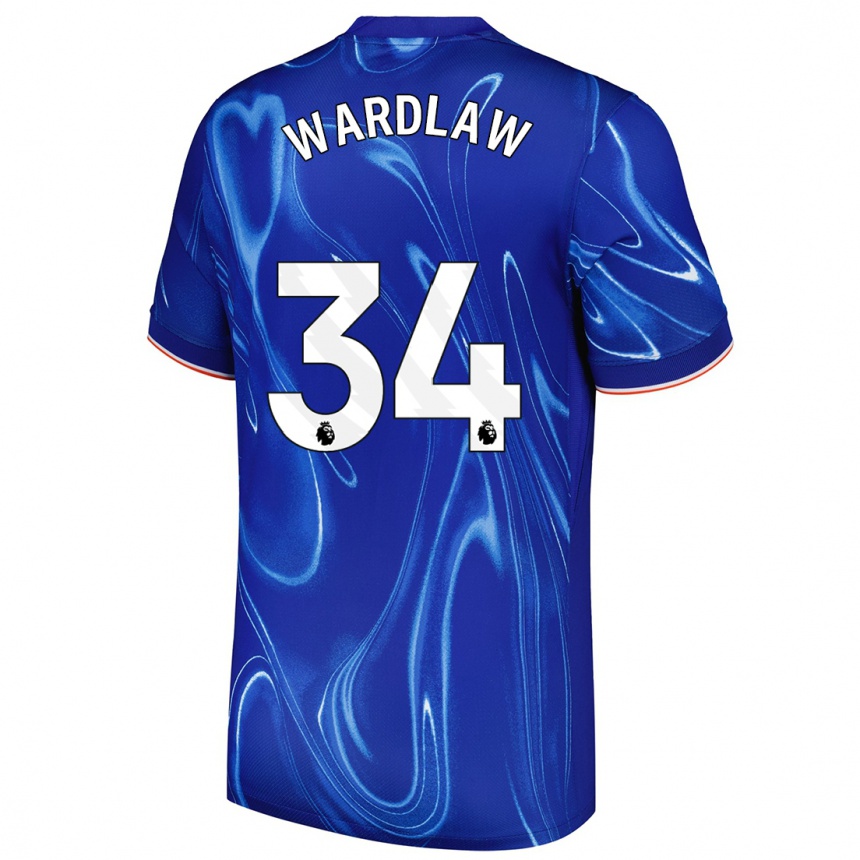 Mujer Fútbol Camiseta Charlotte Wardlaw #34 Azul Blanco 1ª Equipación 2024/25 Perú