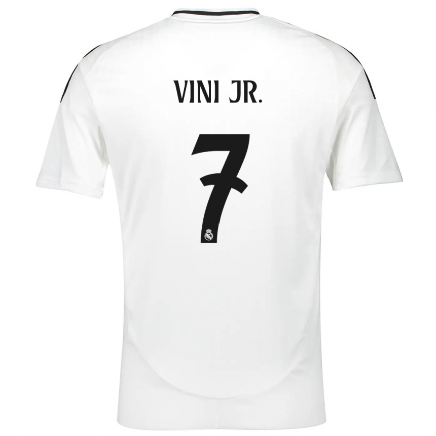 Mujer Fútbol Camiseta Vinicius Junior #7 Blanco 1ª Equipación 2024/25 Perú