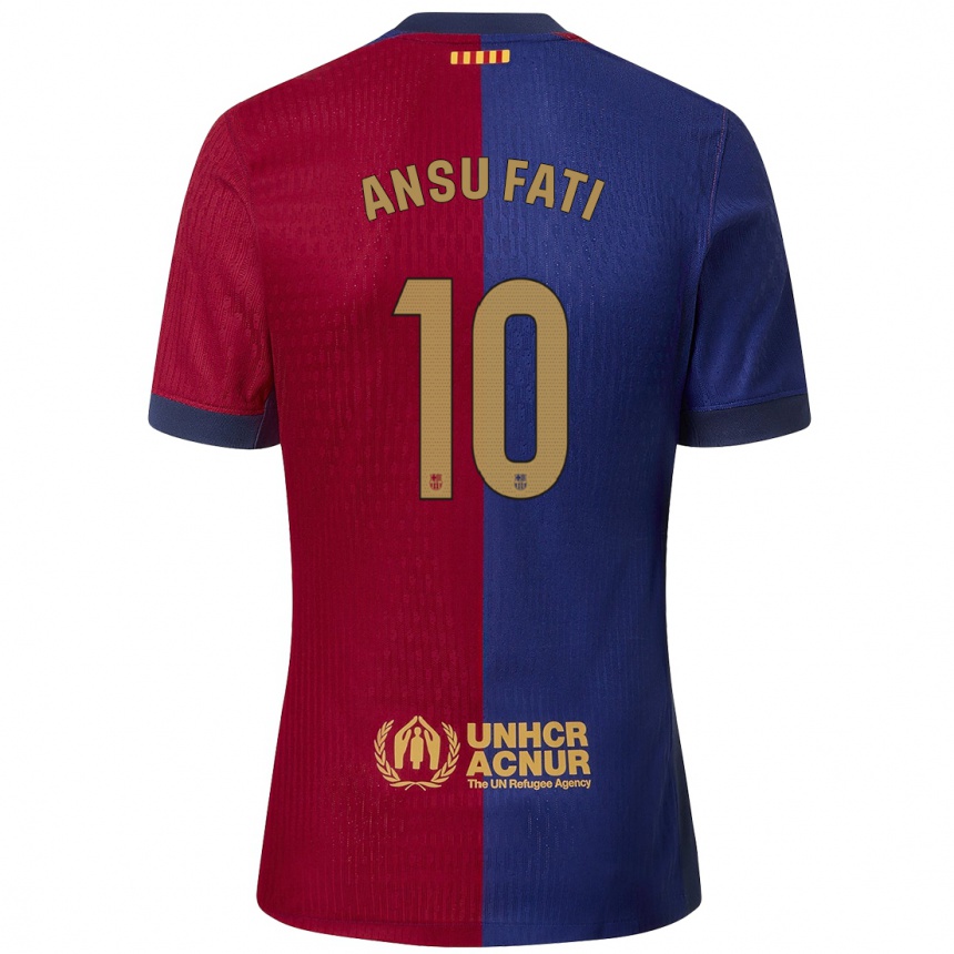 Mujer Fútbol Camiseta Ansu Fati #10 Azul Rojo 1ª Equipación 2024/25 Perú