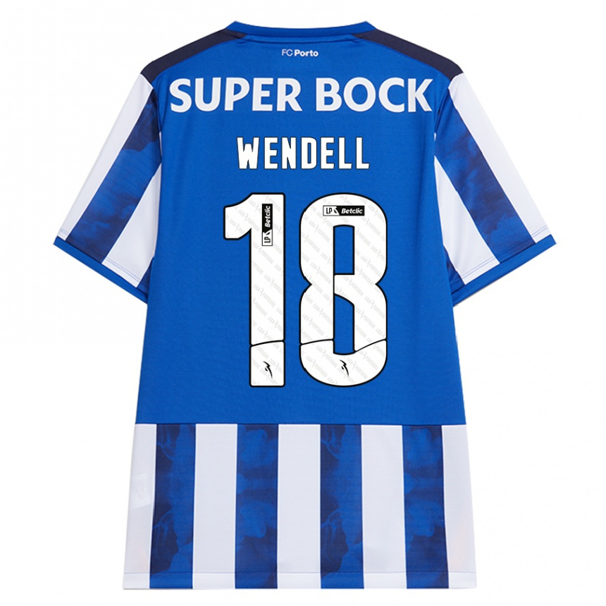 Mujer Fútbol Camiseta Wendell #18 Azul Blanco 1ª Equipación 2024/25 Perú