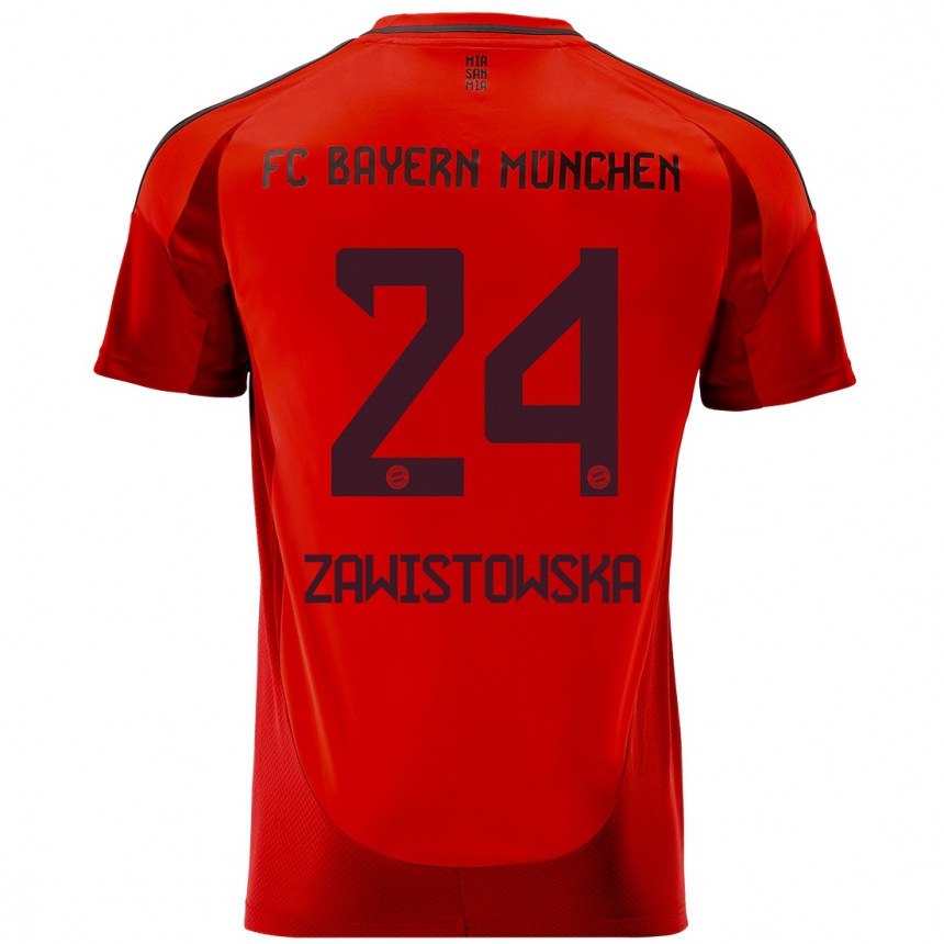 Mujer Fútbol Camiseta Weronika Zawistowska #24 Rojo 1ª Equipación 2024/25 Perú