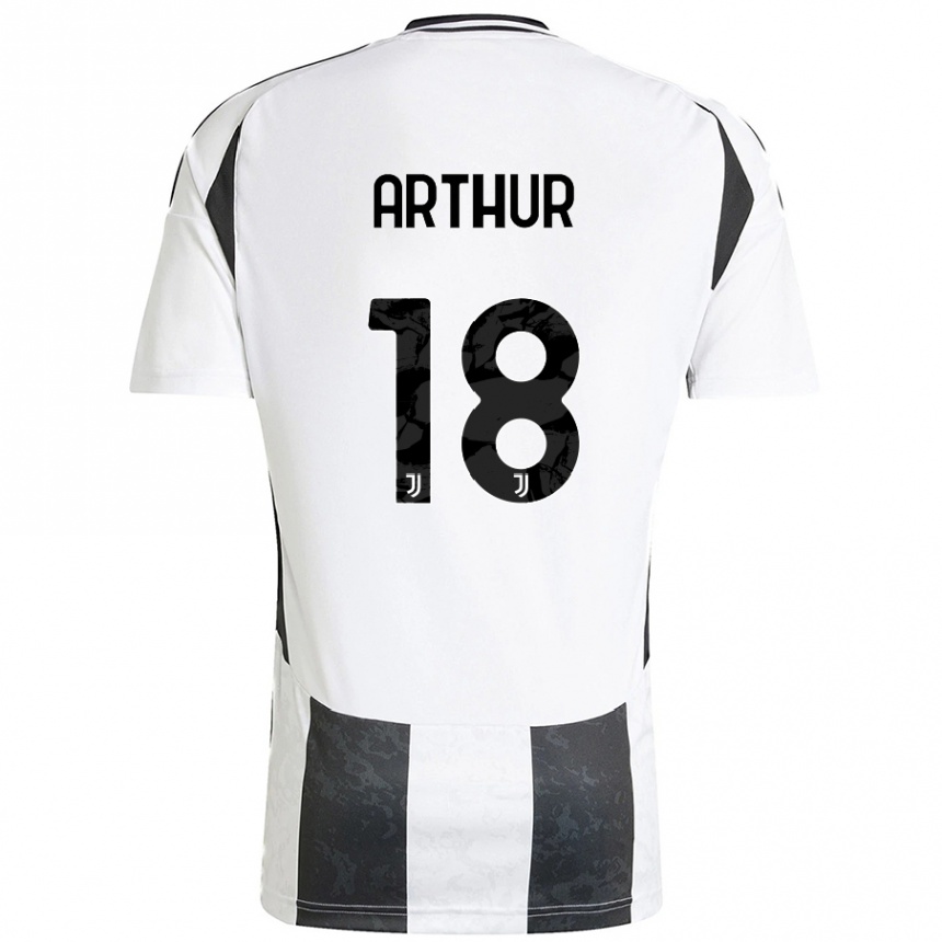 Mujer Fútbol Camiseta Arthur Melo #18 Blanco Negro 1ª Equipación 2024/25 Perú