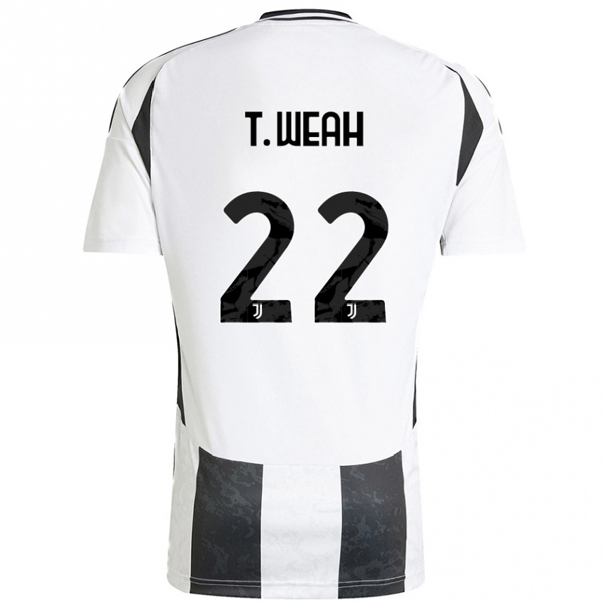 Mujer Fútbol Camiseta Timothy Weah #22 Blanco Negro 1ª Equipación 2024/25 Perú