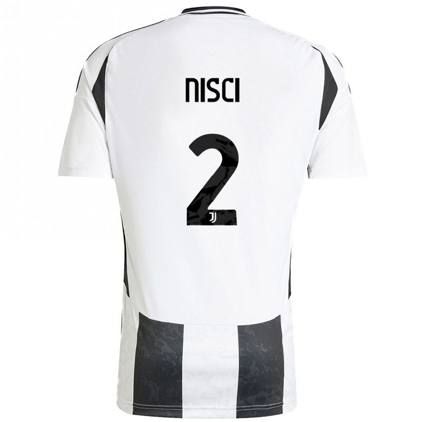 Mujer Fútbol Camiseta Alessandro Nisci #2 Blanco Negro 1ª Equipación 2024/25 Perú