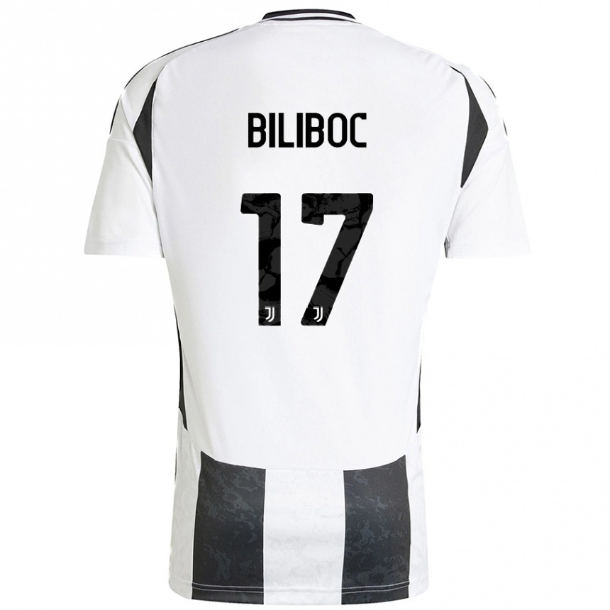 Mujer Fútbol Camiseta Lorenzo Biliboc #17 Blanco Negro 1ª Equipación 2024/25 Perú